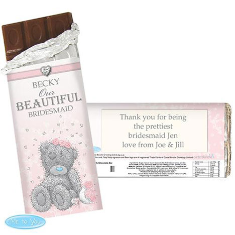 Personalised Me to You Flower Girl Bridesmaid Wedding Chocolate Bar Extra Image 2